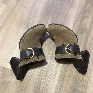 BOC Ladies Cream Suede Leather Shoes/Mules Size 8